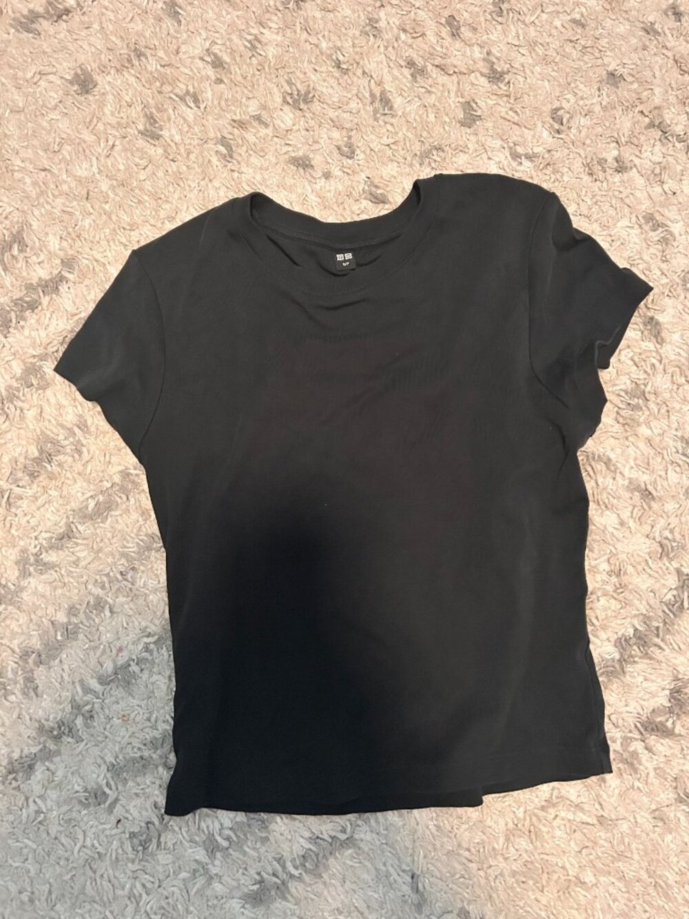 2/$20 Uniqlo mini t shirt, size small, black